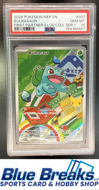2026 Pokemon MEP Black Star Promos Bulbasaur #037b First Partner Illustration Collection Series 1 PSA 10