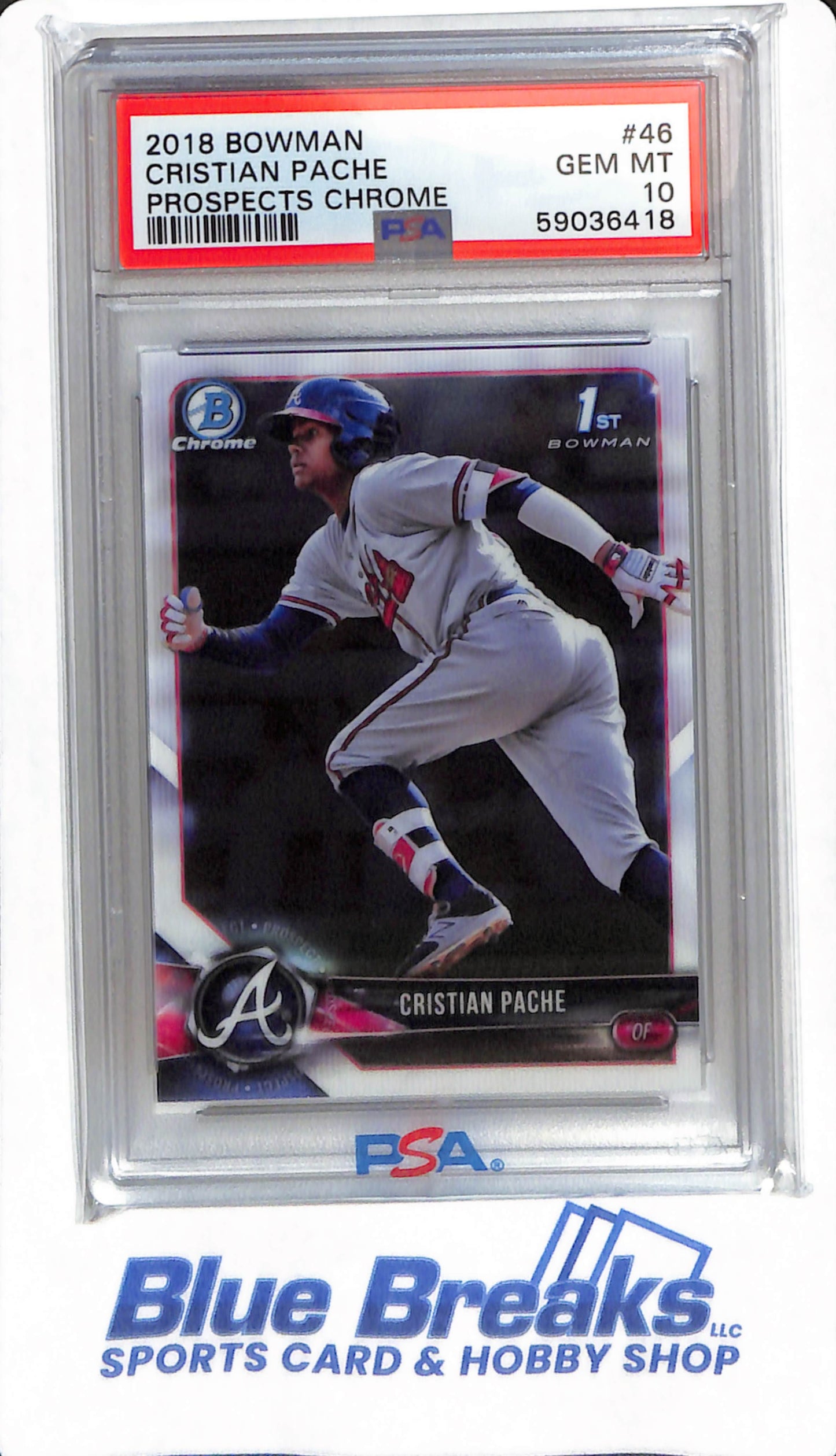 2018 Bowman - Cristian Pache - #46 - PSA 10 - Atlanta Braves - Baseball - Prospects Chrome