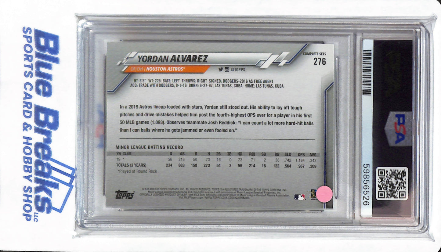 2020 Topps Complete Set - Yordan Alvarez - #276 - PSA 9 - Houston Astros - Baseball