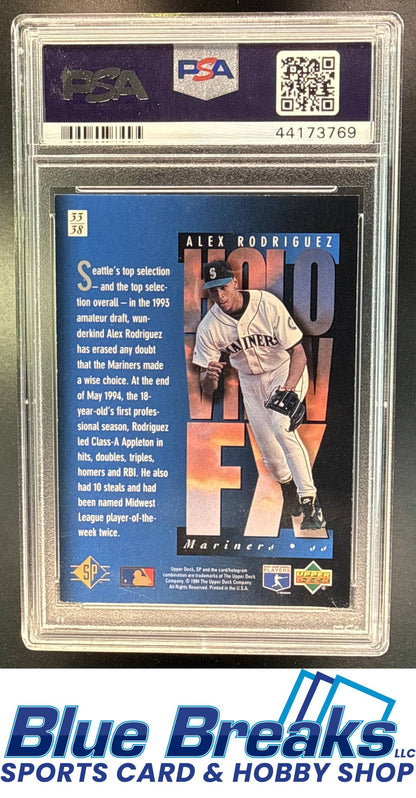 1994 SP Holoview Blue Alex Rodriguez Rookie #33 RC PSA 8 Seattle Mariners