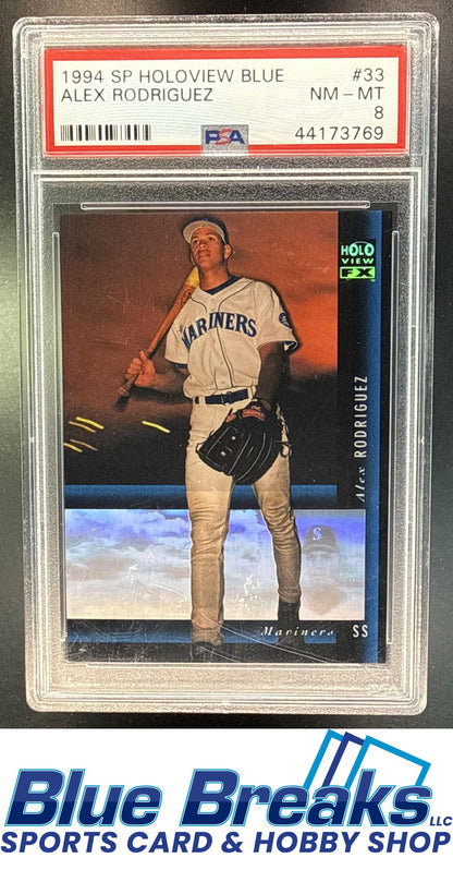 1994 SP Holoview Blue Alex Rodriguez Rookie #33 RC PSA 8 Seattle Mariners