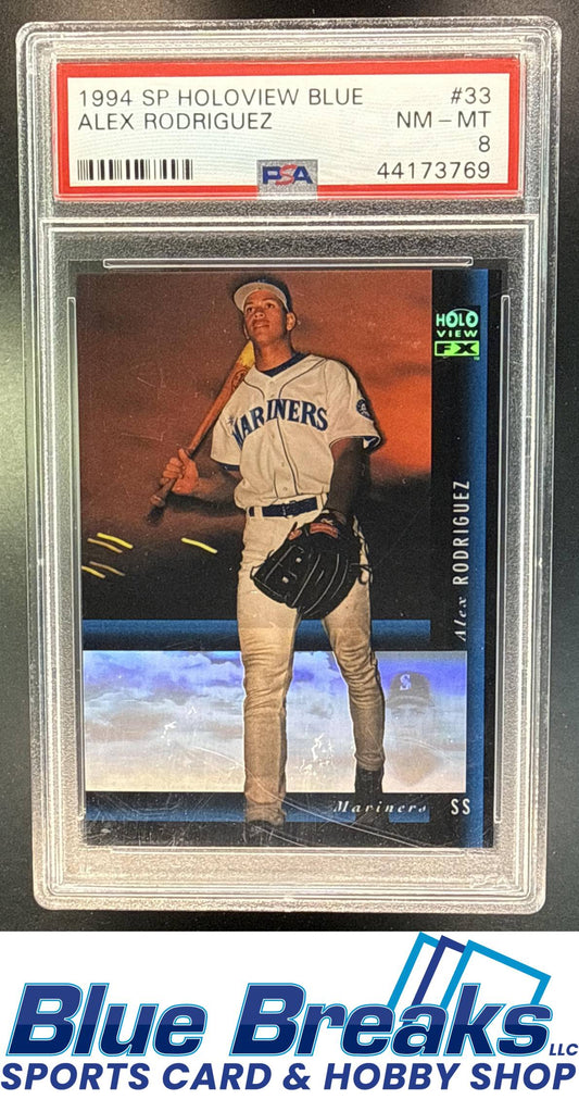 1994 SP Holoview Blue Alex Rodriguez Rookie #33 RC PSA 8 Seattle Mariners
