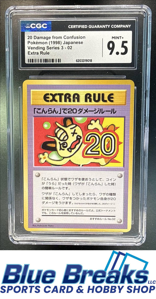 1998 Pokemon Japanese Vending Series 3 20 Damage from Confusion Extra Rule #02 CGC 9.5