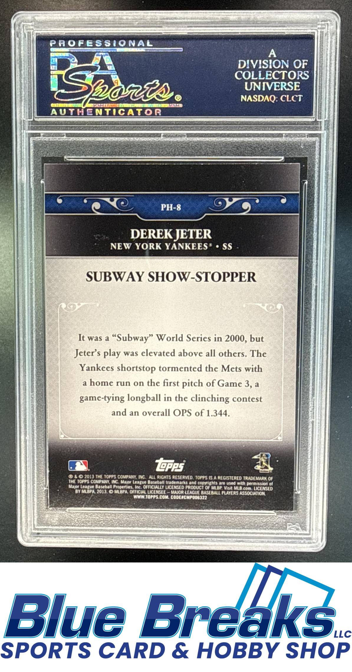 2013 Topps Update Derek Jeter #PH-8 Postseason Heroes PSA 10 New York Yankees