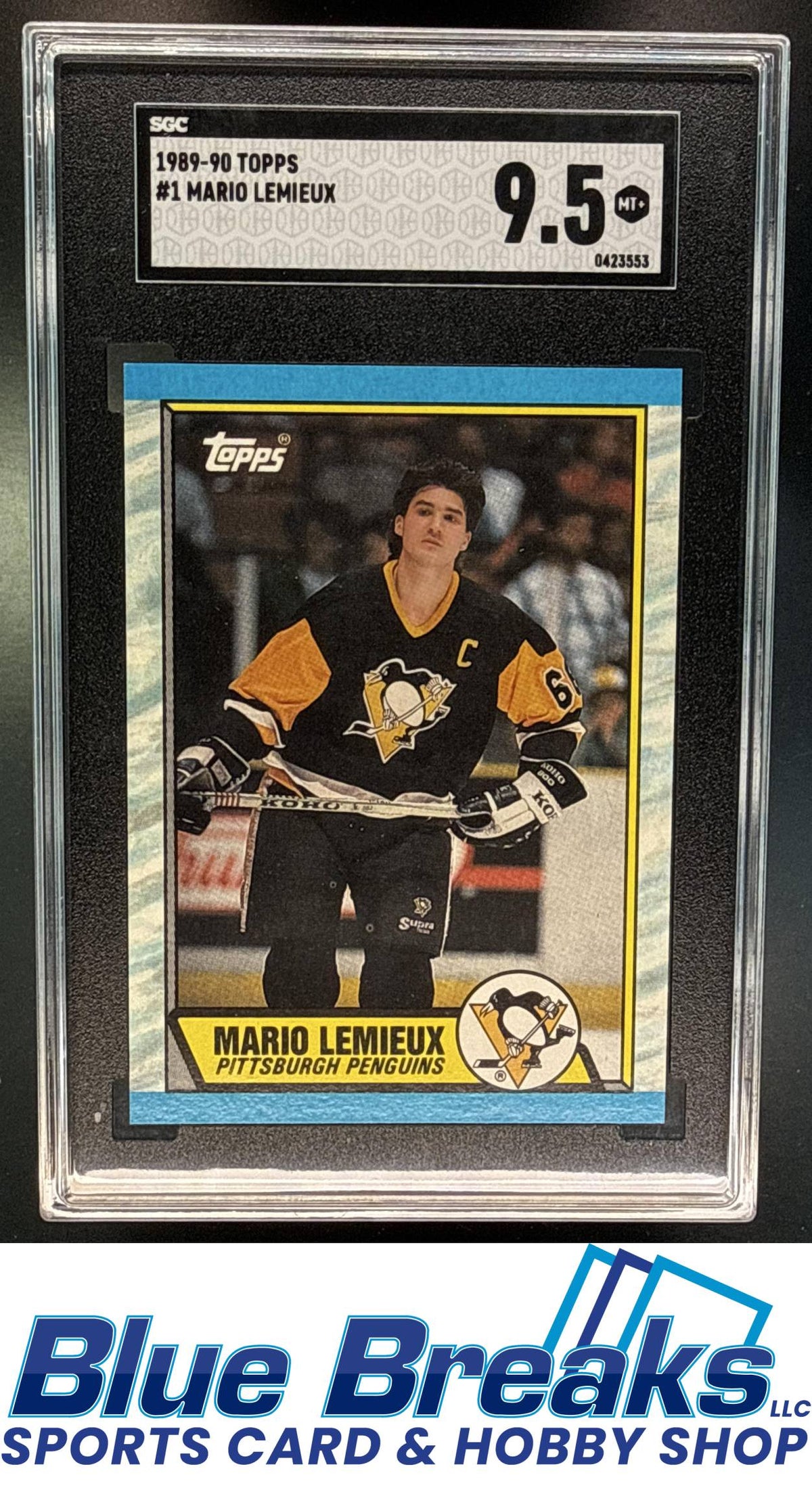 1989-90 Topps Mario Lemieux [RC] #1 SGC 9.5 Pittsburgh Penguins