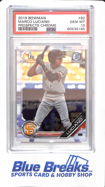 2019 Bowman - Marco Luciano - # 82 - PSA 10 - Baseball - San Francisco Giants - Prospects Chrome