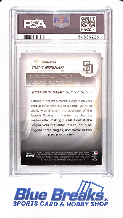 2020 Bowman's Best - Trent Grisham - # 47 - Baseball - PSA 10 - Refractor - San Diego Padres