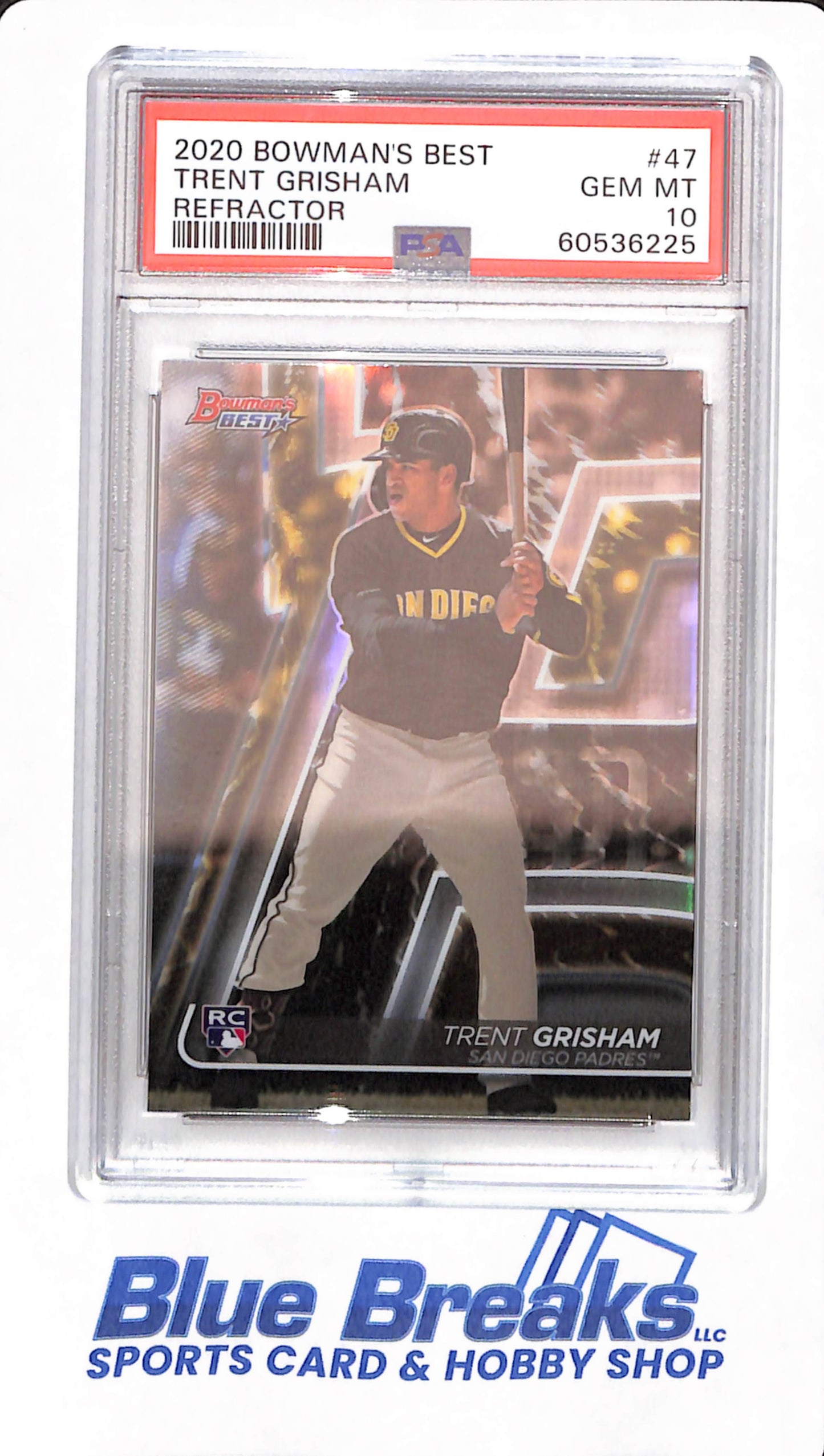 2020 Bowman's Best - Trent Grisham - # 47 - Baseball - PSA 10 - Refractor - San Diego Padres