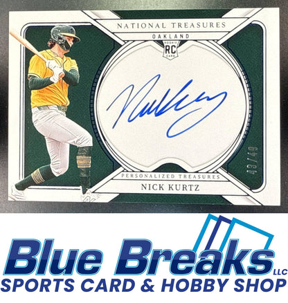 2025 Panini National Treasures Nick Kurtz #10 Personalized Auto Blue 43/49 Las Vegas Athletics