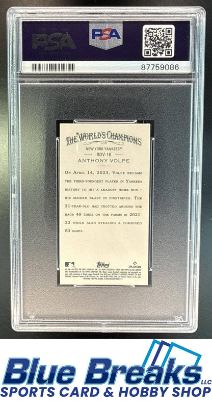 2023 Topps Allen & Ginter Anthony Volpe #RDV-18 A&G Rookie Design Variation Mini RC PSA 10 New York Yankees