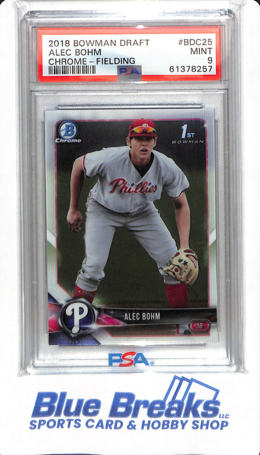 2018 Bowman Draft - Alec Bohm - #BDC25 - PSA 9 - Philadelphia Phillies - Baseball - Chrome - Fielding