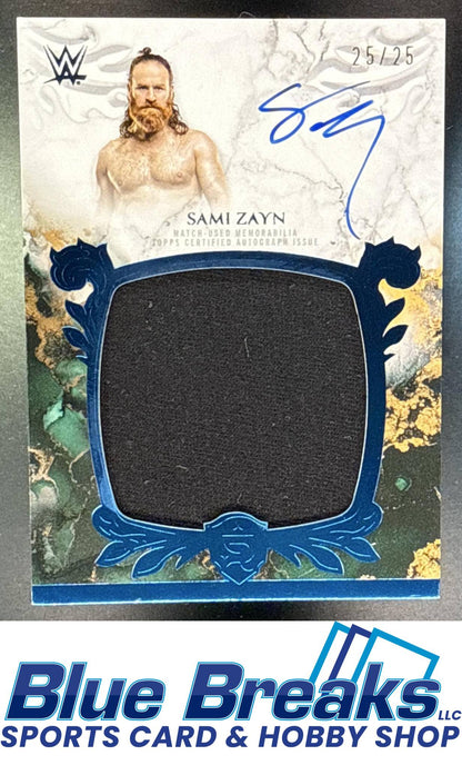 2025 Topps Royalty WWE Relic Auto Blue Sami Zayn 25/25 #RYA-SZA