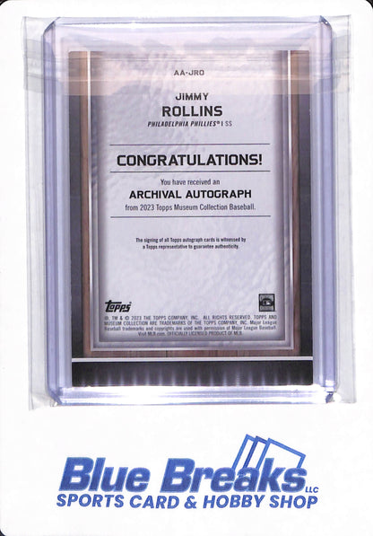 2023 Topps Museum Collection - Jimmy Rollins - # AA-JRO - Philadelphia Phillies - Baseball - Autographed - 01/20