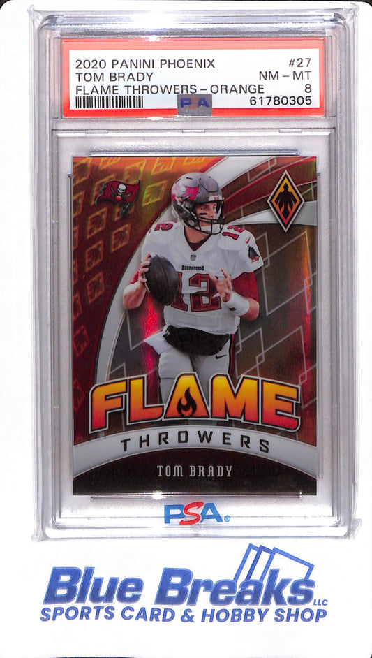 2020 Panini Phoenix - Tom Brady - #27 - PSA 8 - Tampa Bay Buccaneers - Flame Throwers Orange - Football