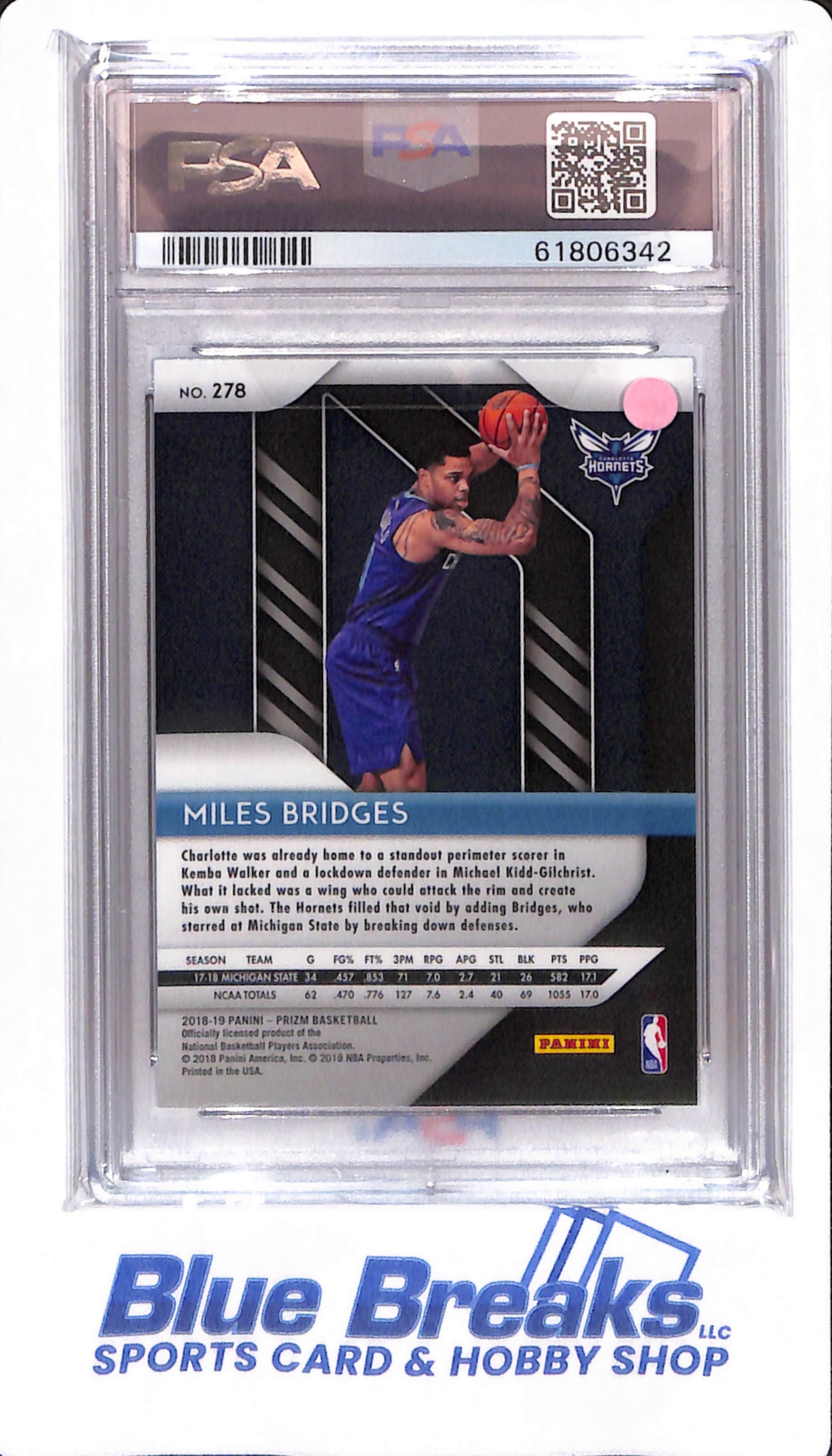 2018 Panini Prizm - Miles Bridges - #278 - PSA 9 - Charlotte Hornets - Basketball