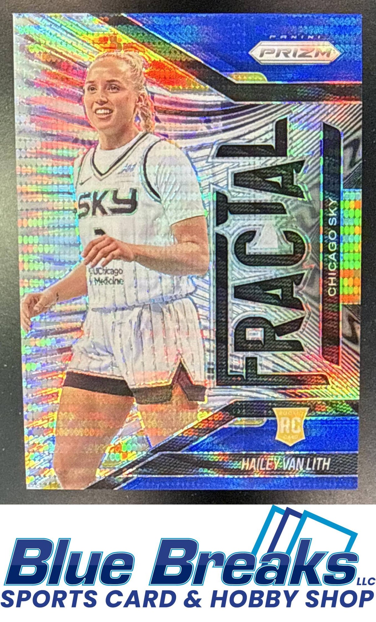 2025 Panini WNBA Prizm Hailey Van Lith #15 Fractal Blue Pulsar 133/199 RC Chicago Sky