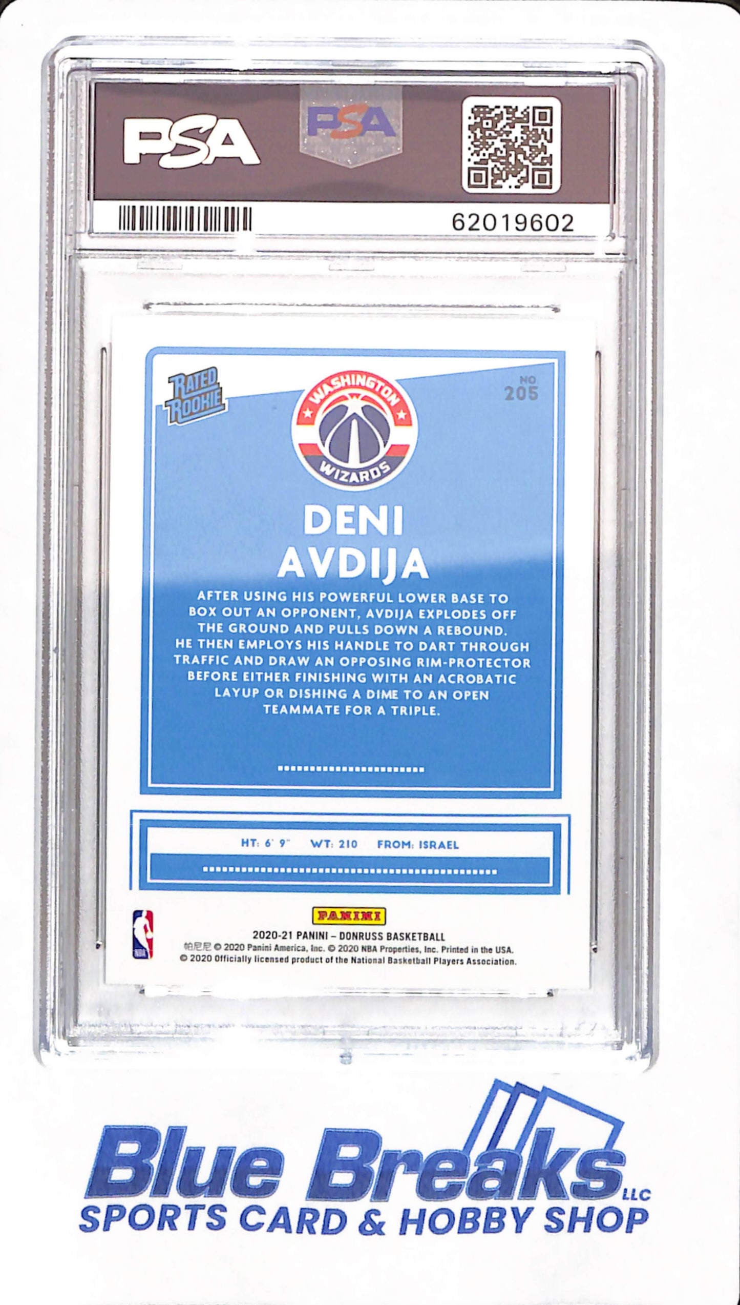 2020 Panini Donruss - Deni Avdija - Basketball - # 205 - PSA 10 - Washington Wizards - Choice