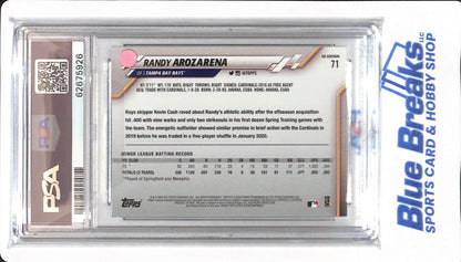 2020 Topps UK Edition - Randy Arozarena - #71 - PSA 10 - Tampa Bay Rays - Baseball