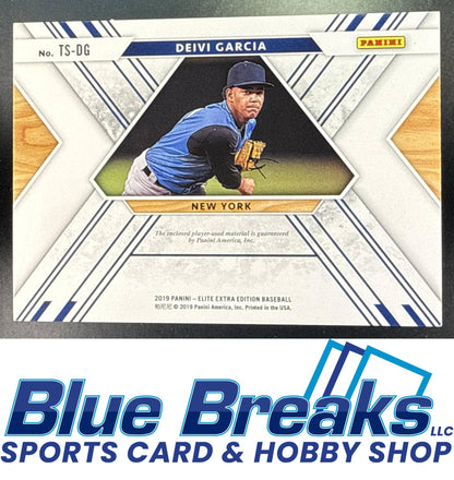 2019 Panini Elite Extra Edition Deivi Garcia #TS-DG Triple Silhouettes Gold 77/99 New York Yankees
