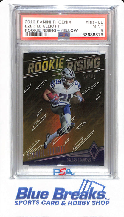 2016 Panini Phoenix - Ezekiel Elliott - # RR-EE - PSA 9 - Football - Dallas Cowboys - Rookie Rising - Yellow - 19/99