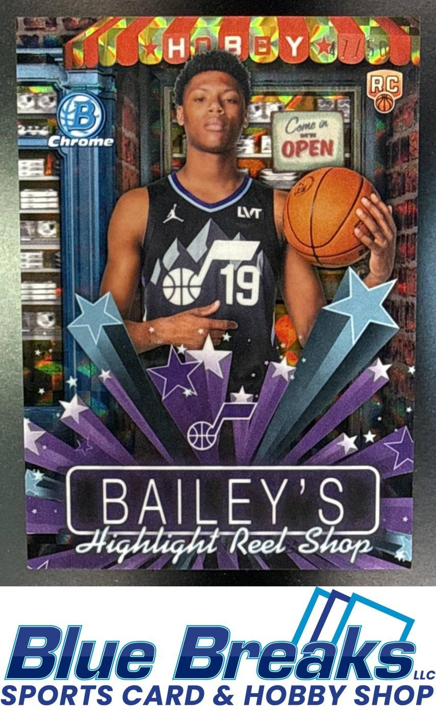 2025 Bowman Ace Bailey #HS-9 Chrome Hobby Stars Gold Geometric Refractor 47/50 RC Utah Jazz
