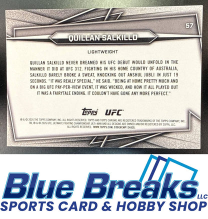 2026 Topps Chrome Sapphire UFC Quillan Salkilld #57i RC