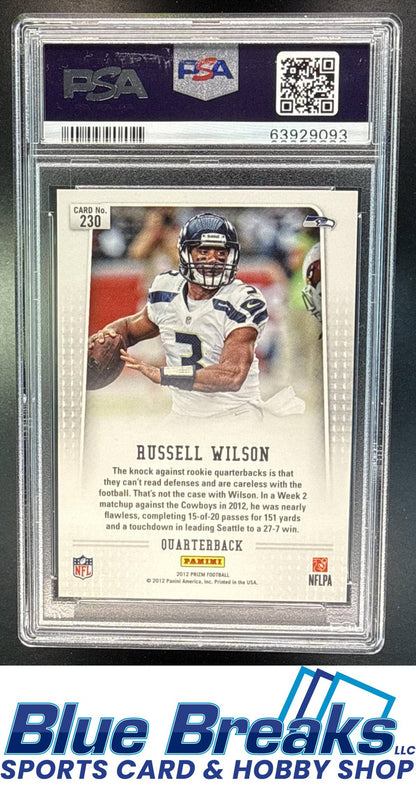 2012 Panini Prizm Towel Up Russell Wilson Rookie #230b RC PSA 9 Seattle Seahawks