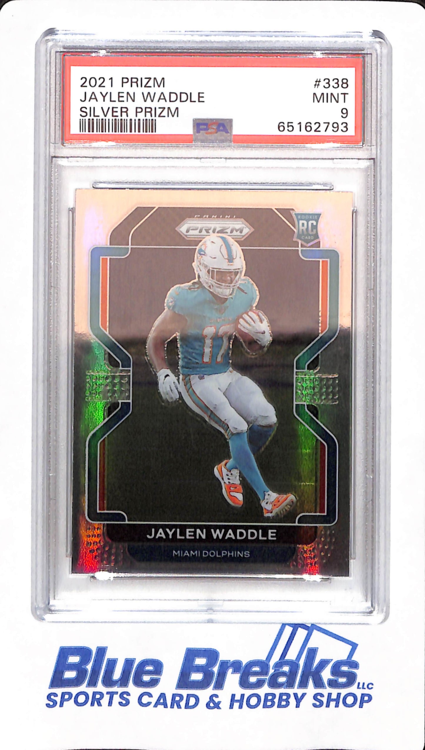 2021 Prizm - Jaylen Waddle - # 338 - Football - PSA 9 - Silver Prizm - Rookie - Miami Dolphins