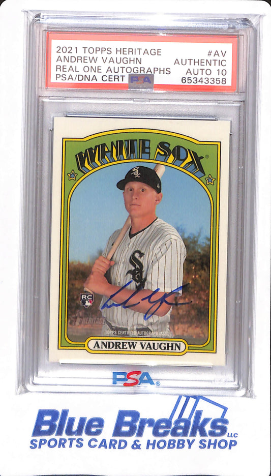 2021 Topps Heritage - Andrew Vaughn - #AV - PSA Authentic - Chicago White Sox - Baseball - Real One Auto
