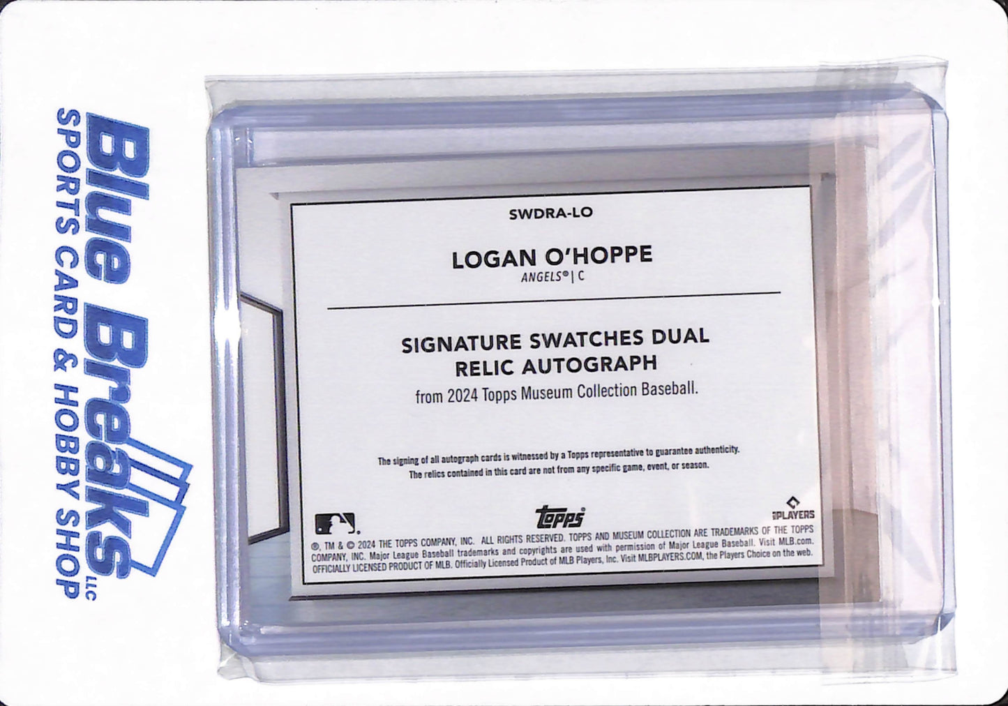 2024 Topps Museum Collection - Logan O'Hoppe - # SWDRA-LO - Los Angeles Angels - Baseball - Relic - Autographed - 87/99