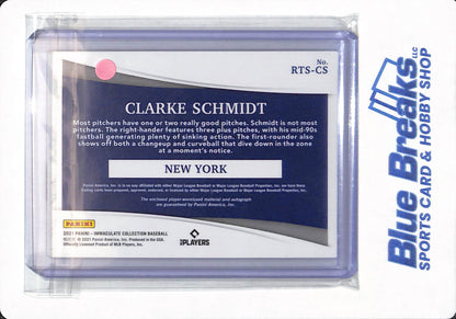 2021 Panini Immaculate - Clarke Schmidt - # RTS-CS - New York Yankees - Baseball - Autographed - 54/99