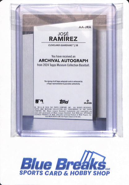 2024 Topps Museum Collection - Jose Ramirez - # AA-JRA - Cleveland Guardians - Baseball - Autographed - 03/10