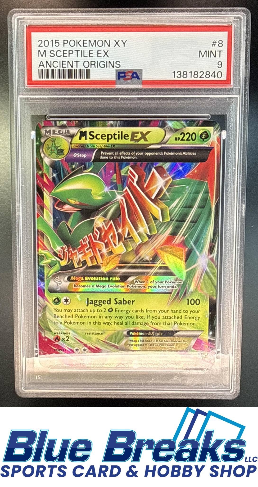 2015 Pokemon XY Ancient Origins Mega Sceptile #8/98 Holo PSA 9