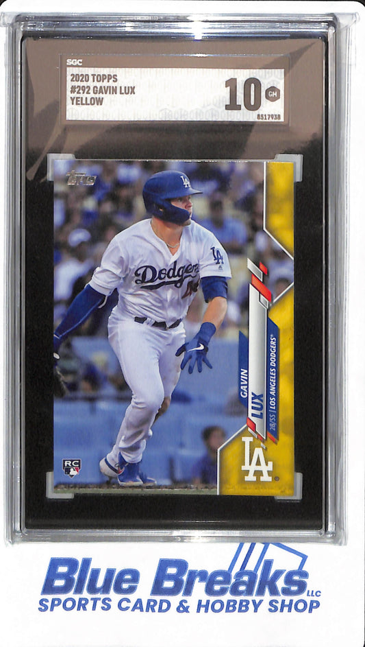 2020 Topps - Gavin Lux - #292 - SGC 10 - Los Angeles Dodgers - Baseball - Yellow