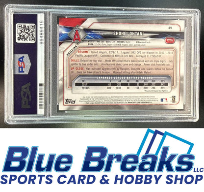 2018 Bowman Shohei Ohtani #49b RC PSA 9 Los Angeles Angels