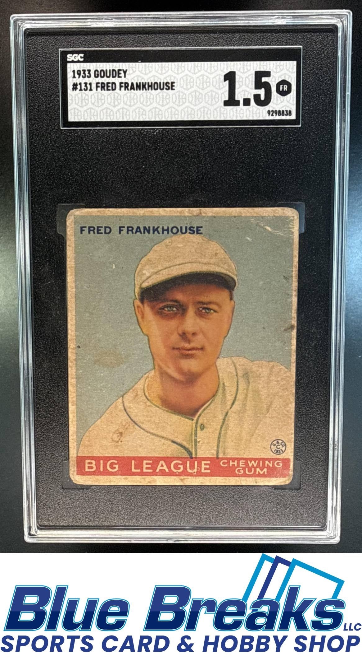 1933 Goudey R319 Fred Frankhouse Rookie #131 RC SGC 1.5 Boston Braves / Atlanta Braves