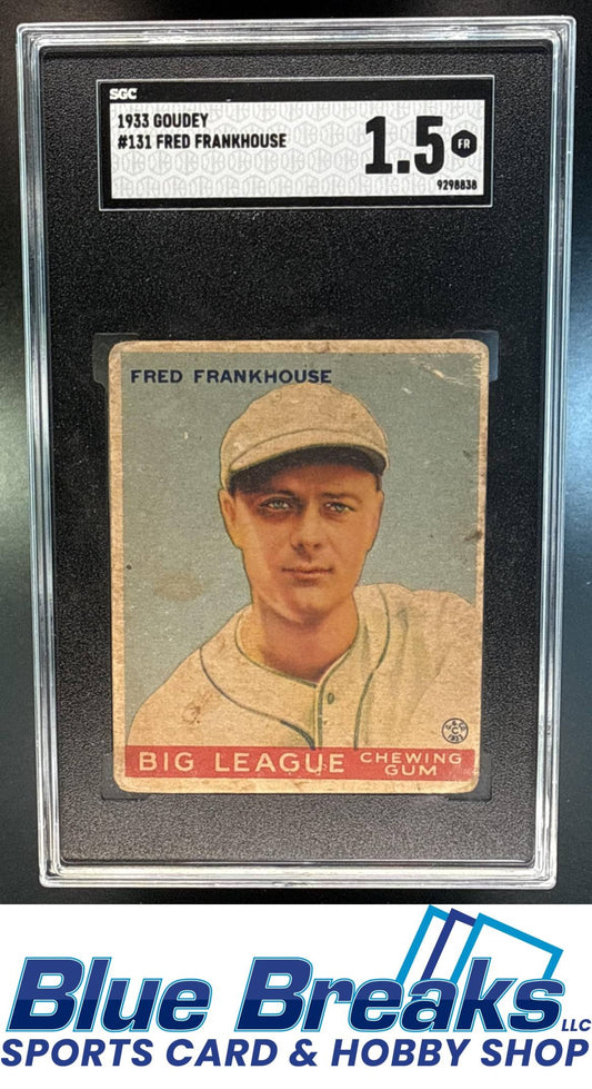 1933 Goudey R319 Fred Frankhouse Rookie #131 RC SGC 1.5 Boston Braves / Atlanta Braves