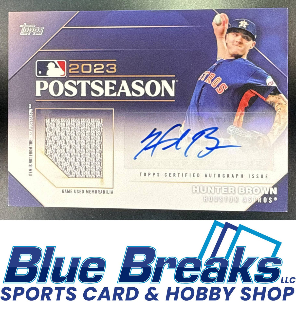 2024 Topps Series One Hunter Brown #PPAR-HB Postseason Performance Auto Relic 20/50 Houston Astros