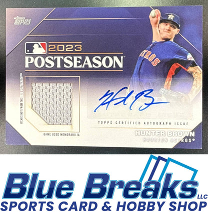 2024 Topps Series One Hunter Brown #PPAR-HB Postseason Performance Auto Relic 20/50 Houston Astros