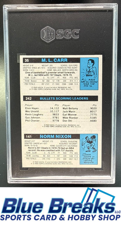1980 Topps Norm Nixon Elvin Hayes M.L. Carr #35 141 242 SGC 7.5
