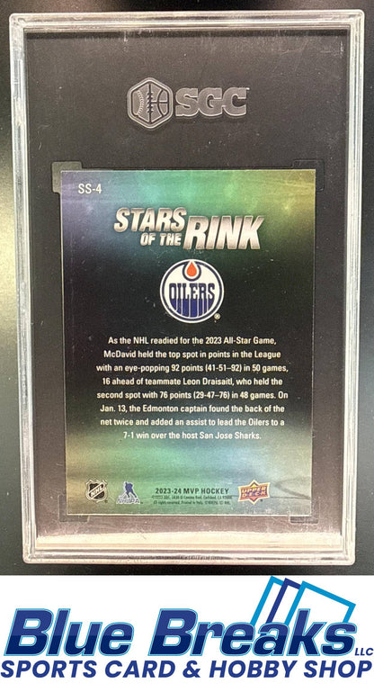 2023 Upper Deck MVP Connor McDavid #SS-4 Stars of the Rink SGC 9 Edmonton Oilers