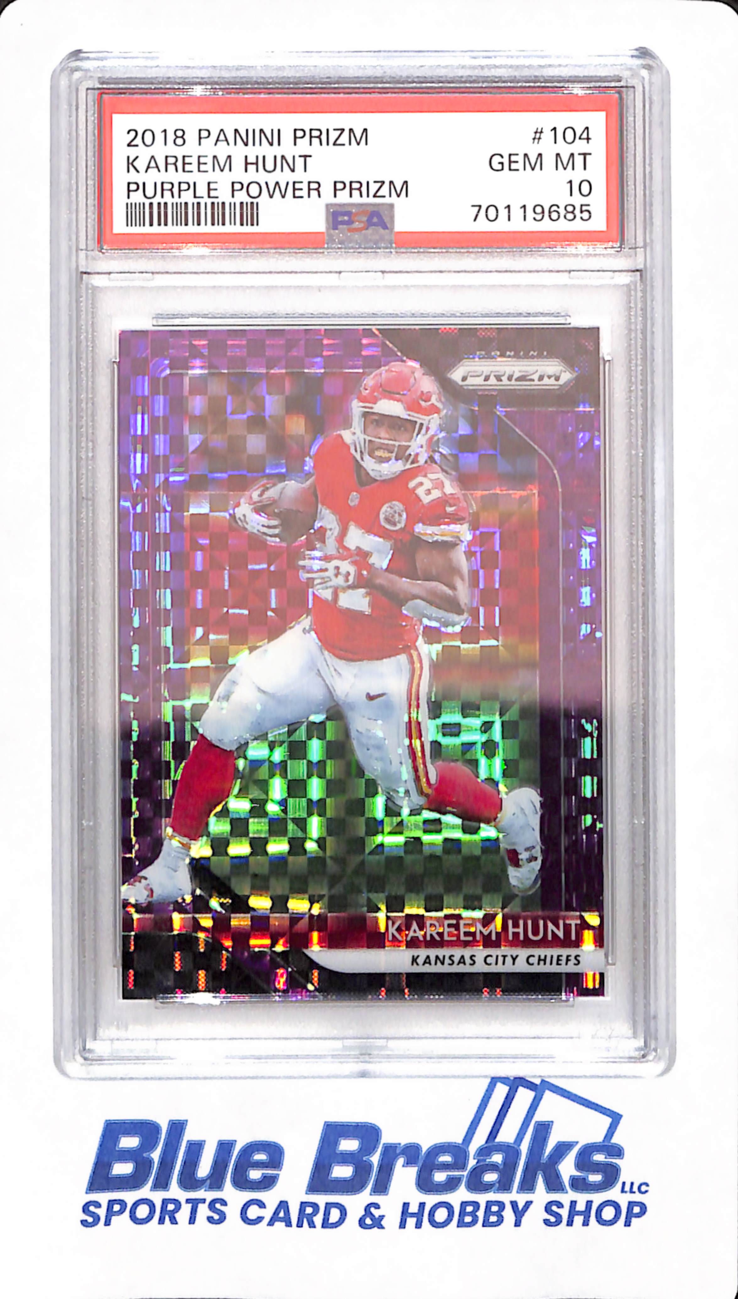 2018 Panini Prizm - Kareem Hunt - # 104 - Football - PSA 10