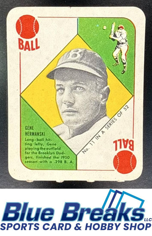 1951 Topps Red Backs Gene Hermanski [RC] #11 Brooklyn Dodgers