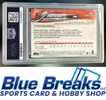 2018 Topps Update Shohei Ohtani Rookie #US1 RC PSA 9 Los Angeles Angels