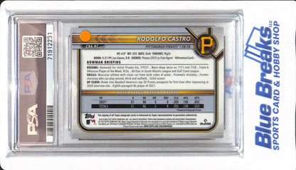 2022 Bowman - Rodolfo Castro - # CRARC - PSA 8 - Pittsburgh Pirates - Rookie Chrome Autographed Gold - 21/50