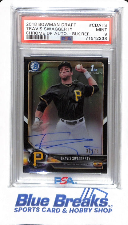 2018 Bowman Draft - Travis Swaggerty - # CDATS - PSA 9 - Baseball - Pittsburgh Pirates - Chrome Autographed Black - 31/75