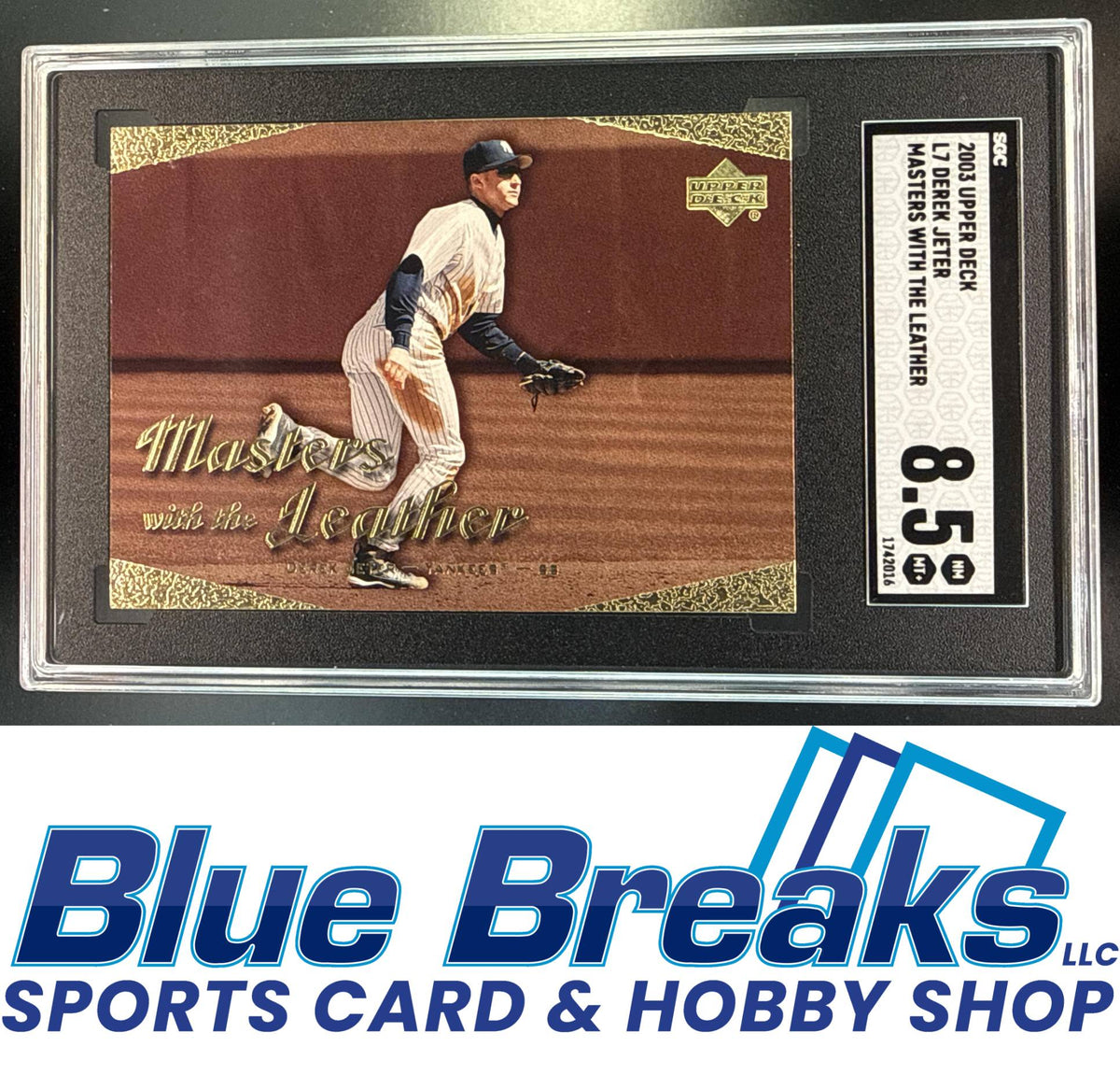 2003 Upper Deck Derek Jeter #L7 Masters with the Leather SGC 8.5 New York Yankees