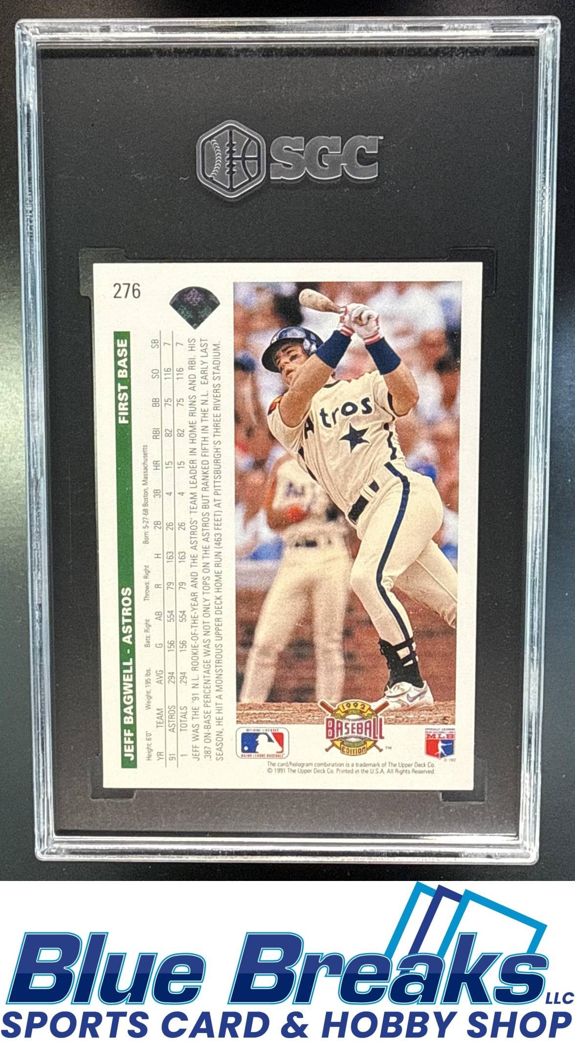 1992 Upper Deck Jeff Bagwell [RC] #276 SGC 9 Houston Astros