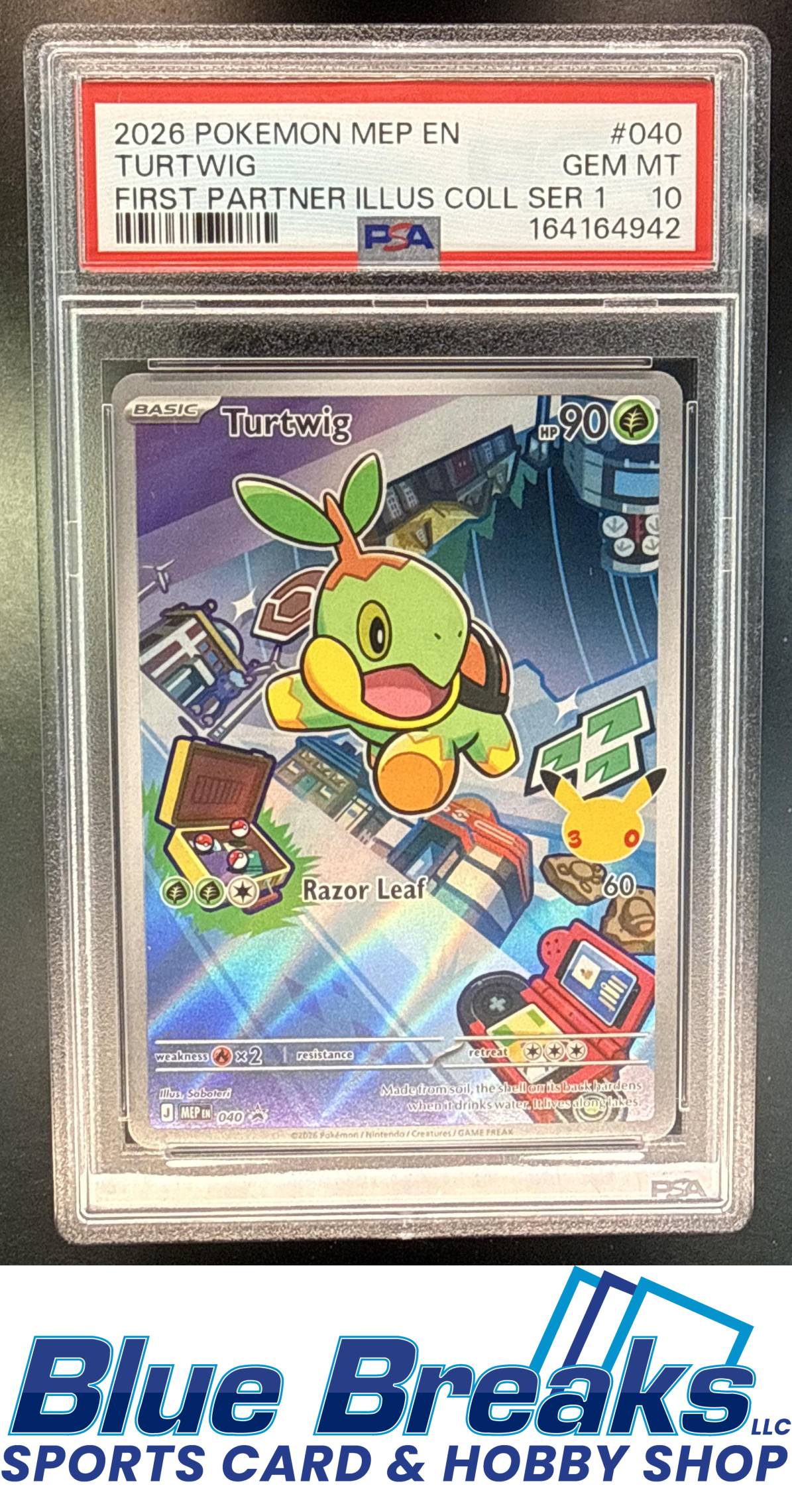 2026 Pokemon MEP Black Star Promos Turtwig #040 First Partner Illustration Collection Series 1 PSA 10