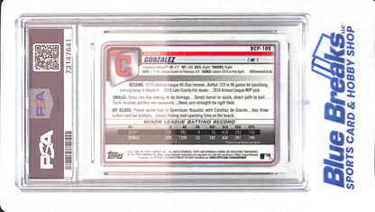 2020 Bowman Chrome - Oscar Gonzalez - # BCP109 - Baseball - Mega Box - PSA 9 - Cleveland Guardians